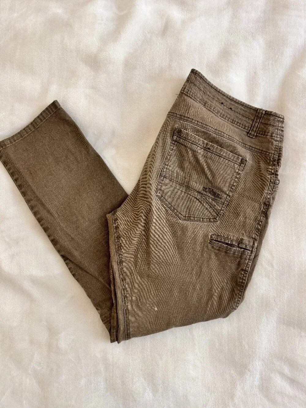 KUHL Free Kanvus Jean Mens 36x32 Brown Canvas Hiking Workwear Pants Stretch